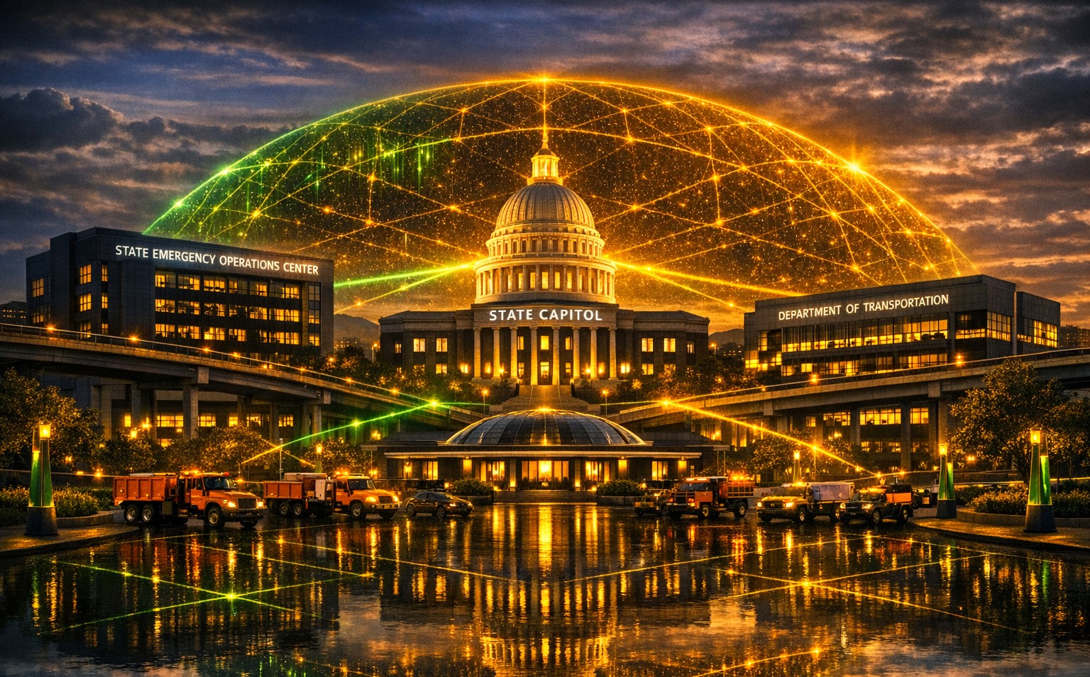 UACS State Policy Hub orchestrating interstate infrastructure and emergency operations.